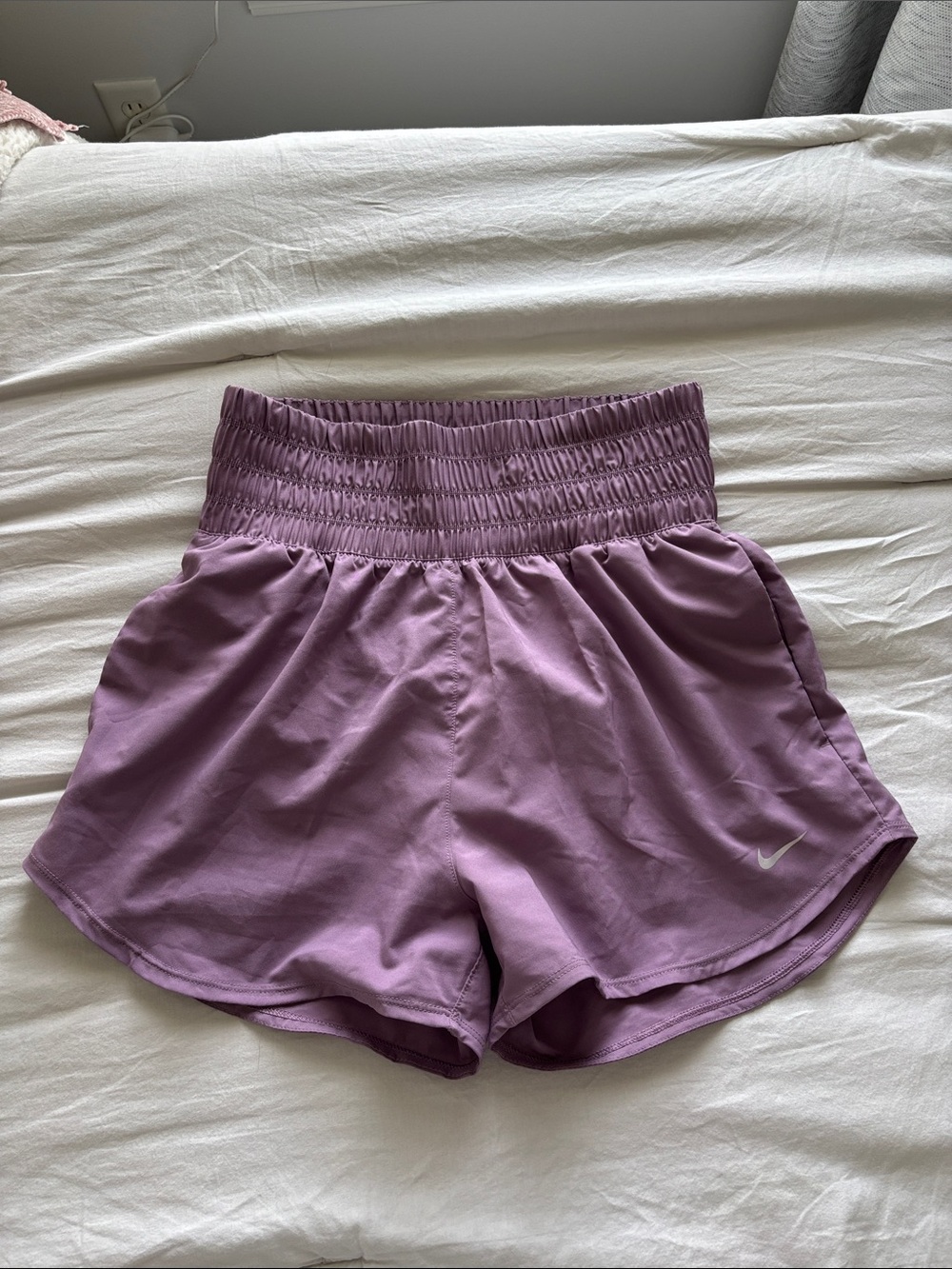 Nike Women's Lavender High-Waist Athletic Shorts